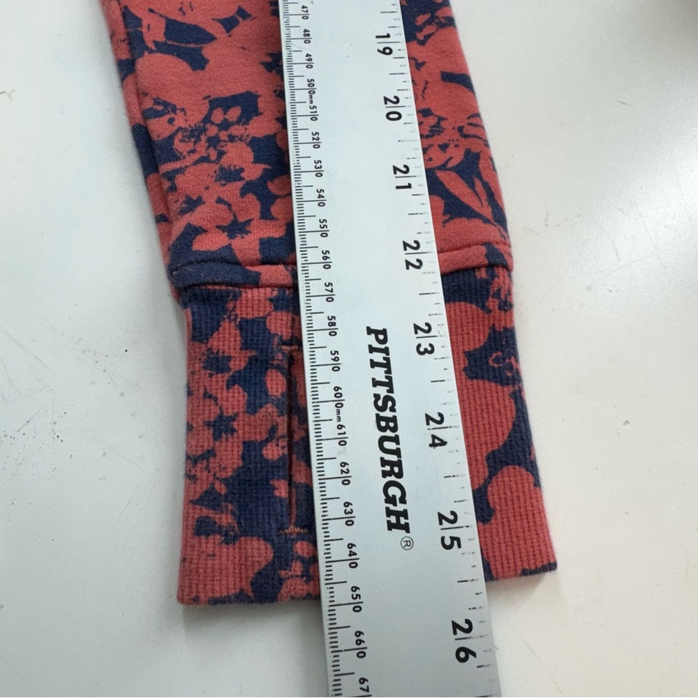 Lululemon Scuba Hoodie Size 8 Orange Blue Floral Print Zip-Up Cotton Blend - Picture 9 of 15